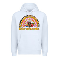White back to school rainbow hello third grade Premium Hoodie - AdoDesignShop
