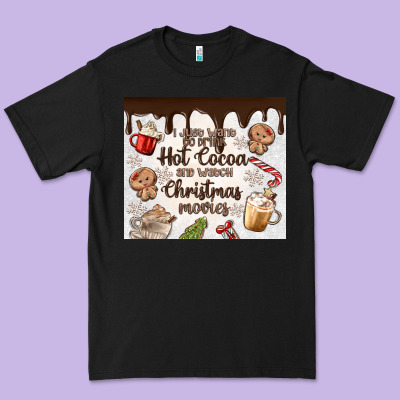 Premium Tee i just want to drink hot cocoa