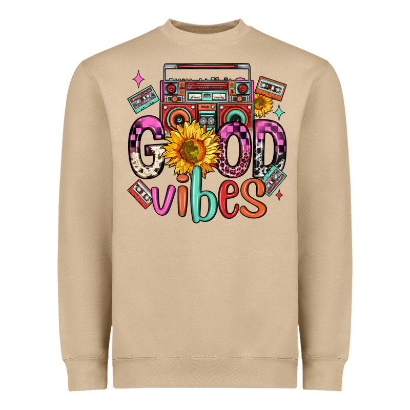 Good Vibes Cassette Boombox Heavyweight Sweatshirt by FaDigitalArtStudio | Teevron