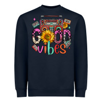 Navy good vibes cassette boombox Heavyweight Sweatshirt - FaDigitalArtStudio