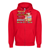 Red money can't buy happiness but it can buy books Zipper Hoodie - MaliasSmallBusiness