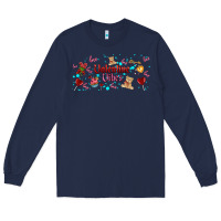 Navy love vibes and valentines Long Sleeve Tee - AdoDesignShop