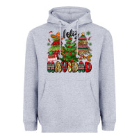 Heather Grey feliz navidad Heavyweight Hoodie - MaliasSmallBusiness