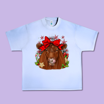 Christmas Red Angus Urban Heavy Tee Designed By Jahusdesignshop