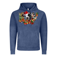 Vintage Denim Christmas Joy Cow Vintage Hoodie - CowhideDigitalArt