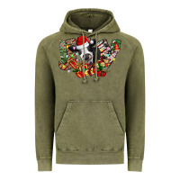 Vintage Olive Christmas Joy Cow Vintage Hoodie - CowhideDigitalArt