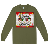 Army Green santa's favorite nurse Long Sleeve Tee - AdoDesignShop