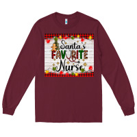 Burgundy santa's favorite nurse Long Sleeve Tee - AdoDesignShop