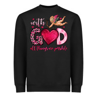 Black with god all things are possible Heavyweight Sweatshirt - OliviaCreatesArt
