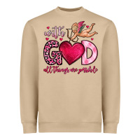 Mushroom with god all things are possible Heavyweight Sweatshirt - OliviaCreatesArt