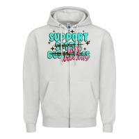 Dove Grey support small businesses big dreams Zipper Hoodie - MaliasSmallBusiness