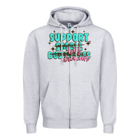 Heather Grey support small businesses big dreams Zipper Hoodie - MaliasSmallBusiness