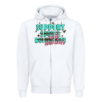 White support small businesses big dreams Zipper Hoodie - MaliasSmallBusiness