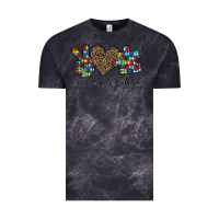 Cloud Black peace love autism1 Vintage Tee - CowhideDigitalArt