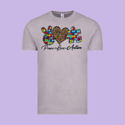 Peace Love Autism1 Vintage Tee Designed By Cowhidedigitalart