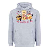 Heather Grey mexican pan dulce cartoon characters Heavyweight Hoodie - MaliasSmallBusiness