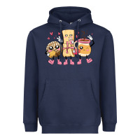 Navy mexican pan dulce cartoon characters Heavyweight Hoodie - MaliasSmallBusiness