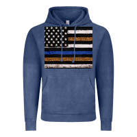 Vintage Denim Back to blue USA flag leopard police 20oz tumbler Vintage Hoodie - Neo Western