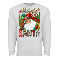 Dove Grey Howdy Santa Premium Sweatshirt - NancyCooperArtShop