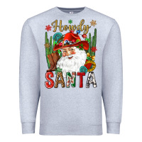 Heather Grey Howdy Santa Premium Sweatshirt - NancyCooperArtShop
