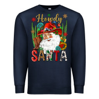 Navy Howdy Santa Premium Sweatshirt - NancyCooperArtShop