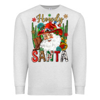 Oatmeal Heather Howdy Santa Premium Sweatshirt - NancyCooperArtShop