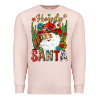 Pale Pink Howdy Santa Premium Sweatshirt - NancyCooperArtShop