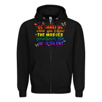 Black be careful when you follow the masses sometimes th Zipper Hoodie - MaliasSmallBusiness