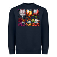 Navy hallothanksmas halloween thanksgiving  christmas wine Heavyweight Sweatshirt - FaDigitalArtStudio