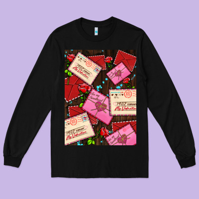 Love Letters With Roses  Air Long Sleeve Tee Designed By Adodesignshop