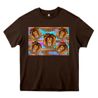 Chocolate Brown lion Heavy Core Tee - Artiststas