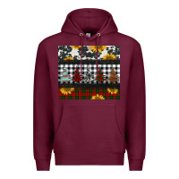 Burgundy christmas trees and sunflowers Premium Hoodie - Jasminsmagicworld