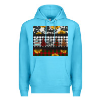 Ocean Blue christmas trees and sunflowers Premium Hoodie - Jasminsmagicworld
