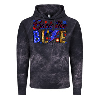 Cloud Black Back the blue with lightning bolt Vintage Hoodie - Neo Western
