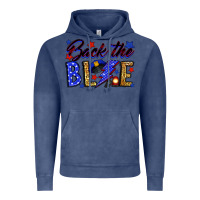 Vintage Denim Back the blue with lightning bolt Vintage Hoodie - Neo Western