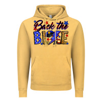Vintage Mustard Back the blue with lightning bolt Vintage Hoodie - Neo Western