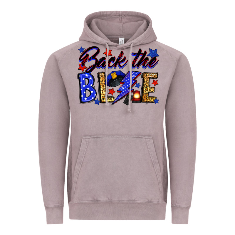 Back The Blue With Lightning Bolt Vintage Hoodie by Neo Western | Teevron