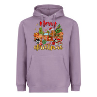 Lavender merry christmas gingerbread truck Heavyweight Hoodie - MaliasSmallBusiness