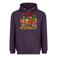 Plum merry christmas gingerbread truck Heavyweight Hoodie - MaliasSmallBusiness