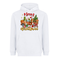 White merry christmas gingerbread truck Heavyweight Hoodie - MaliasSmallBusiness