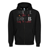 Black fragile like a bomb ready to explode Zipper Hoodie - MaliasSmallBusiness