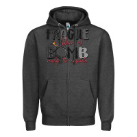 Charcoal Heather fragile like a bomb ready to explode Zipper Hoodie - MaliasSmallBusiness