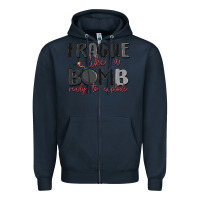 Navy fragile like a bomb ready to explode Zipper Hoodie - MaliasSmallBusiness