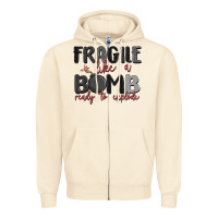 Sandshell fragile like a bomb ready to explode Zipper Hoodie - MaliasSmallBusiness