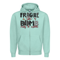 Seafoam fragile like a bomb ready to explode Zipper Hoodie - MaliasSmallBusiness