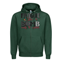 Sports Green fragile like a bomb ready to explode Zipper Hoodie - MaliasSmallBusiness