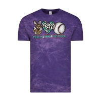 Cloud Purple peace love baseball Vintage Tee - CowhideDigitalArt