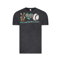 Vintage Black peace love baseball Vintage Tee - CowhideDigitalArt