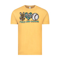 Vintage Mustard peace love baseball Vintage Tee - CowhideDigitalArt