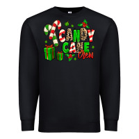 Black Candy Cane Crew Premium Sweatshirt - MaliasSmallBusiness
